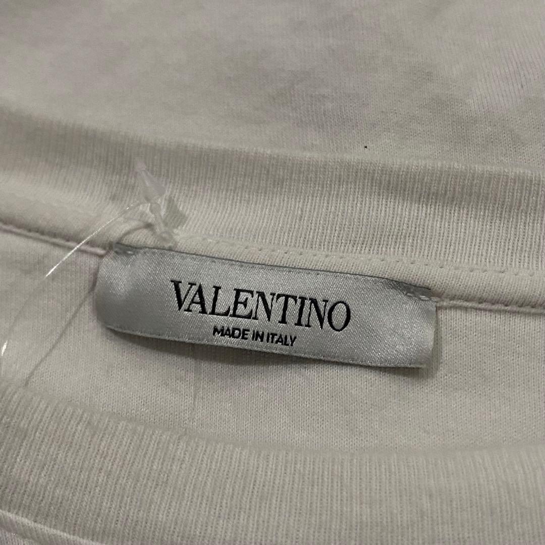 valentino logo Tシャツ size XL ホワイト/レッド