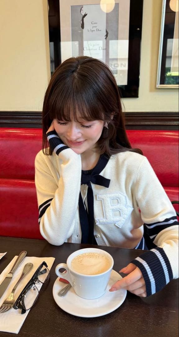 bibiy B. CLUB TIE CARDIGAN 限定白