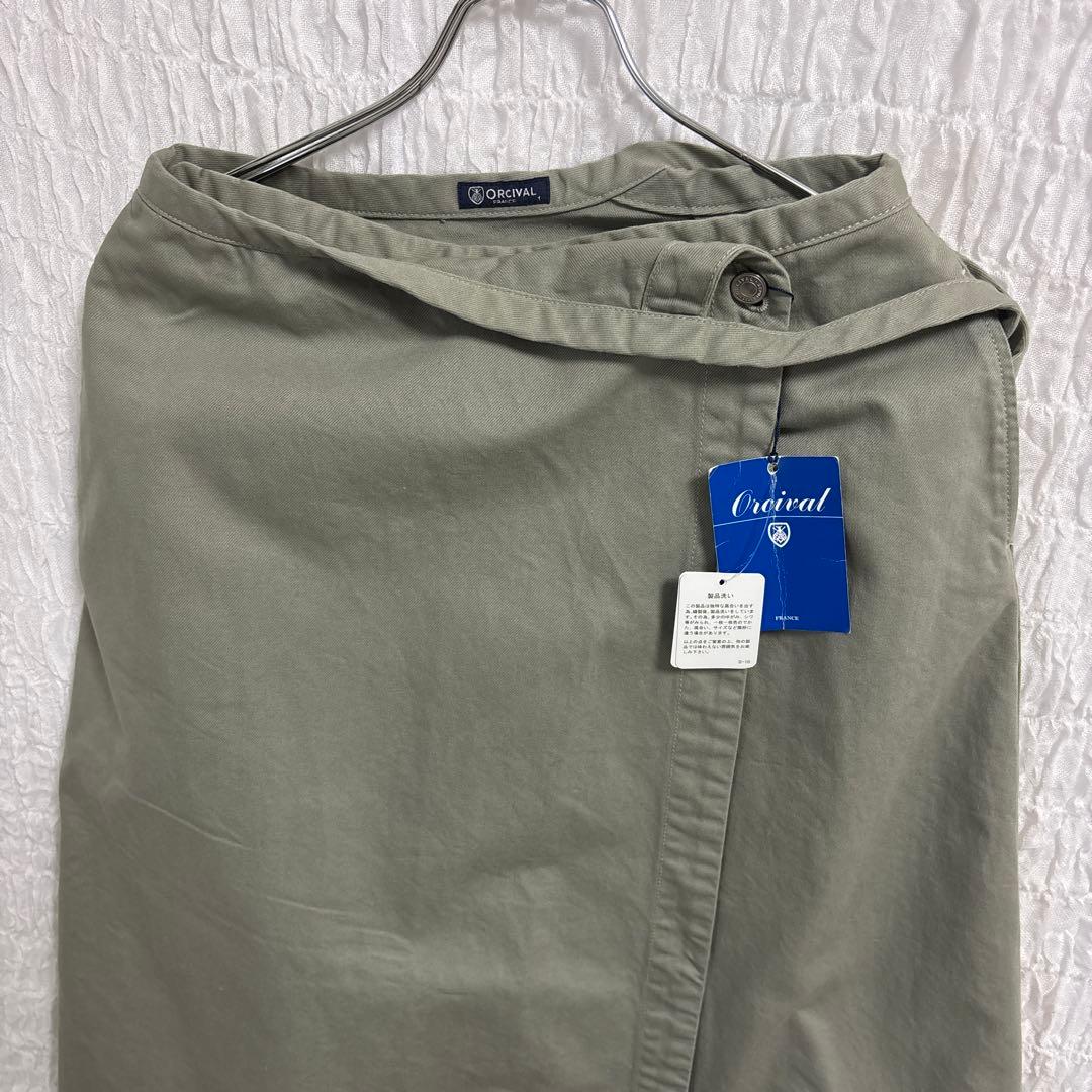 新品 オーシバル フレンチドリル ワンショルダー スカート ロング ラップ