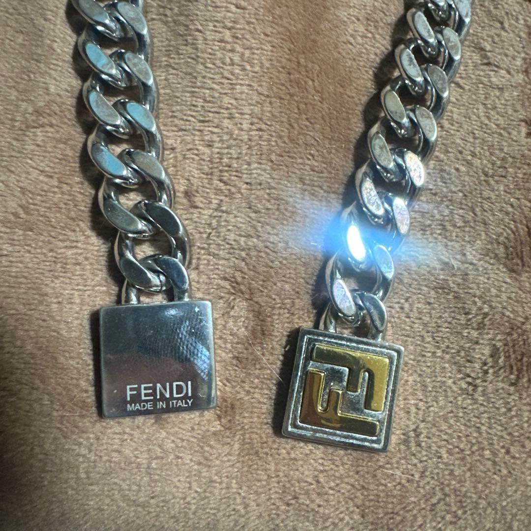 ゴリ様　FENDI フェンディ ネックレス FF メンズ シルバー 喜平チェーン