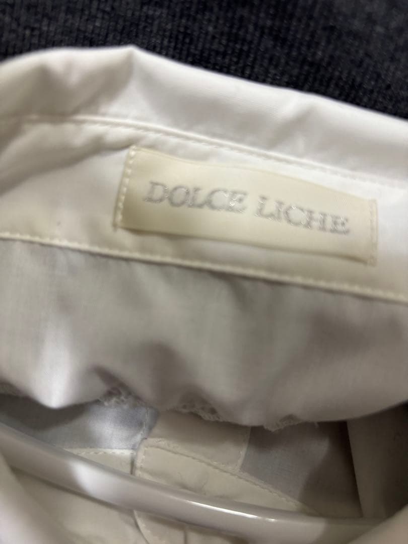 dolceliche シャツレイヤードミニニットワンピース　チャコールグレー
