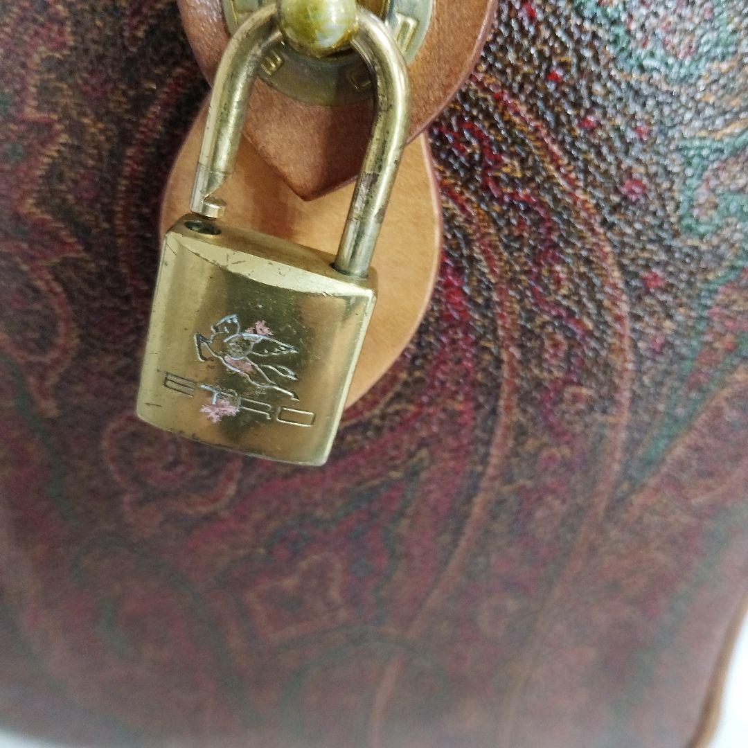 値下げ❢　ETRO エトロ ペイズリー ミニボストンカデナ 鍵 クロシェット