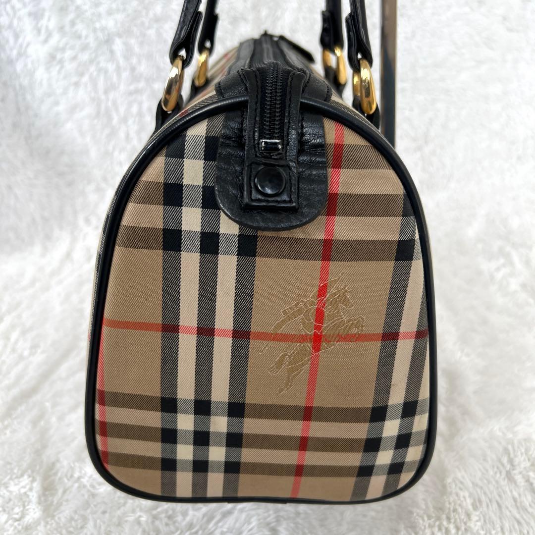 美品✨バーバリー ミニボストンバッグ ノバチェック　シャドーホース　ヴィンテージ