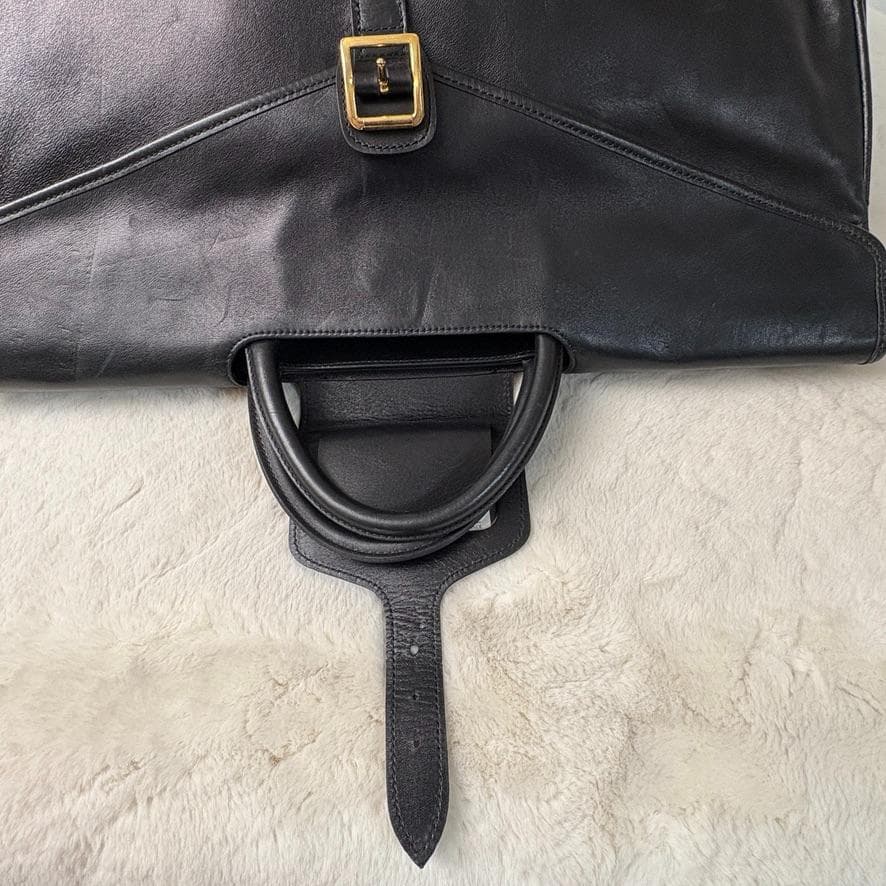 美品　Longchamp ロンシャン　ボストンバッグ　オールレザー　黒　大容量