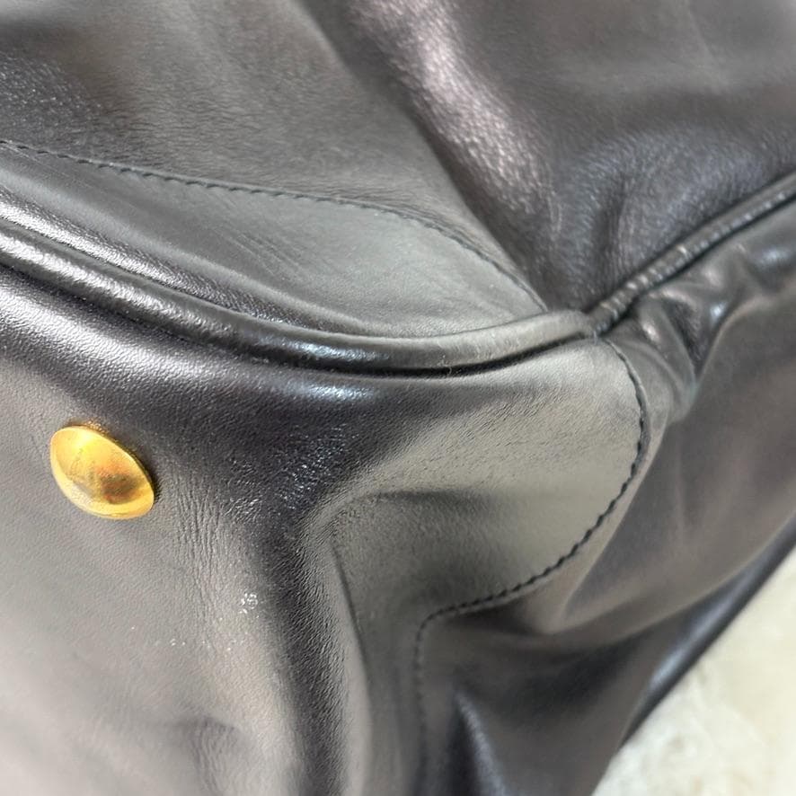 美品　Longchamp ロンシャン　ボストンバッグ　オールレザー　黒　大容量