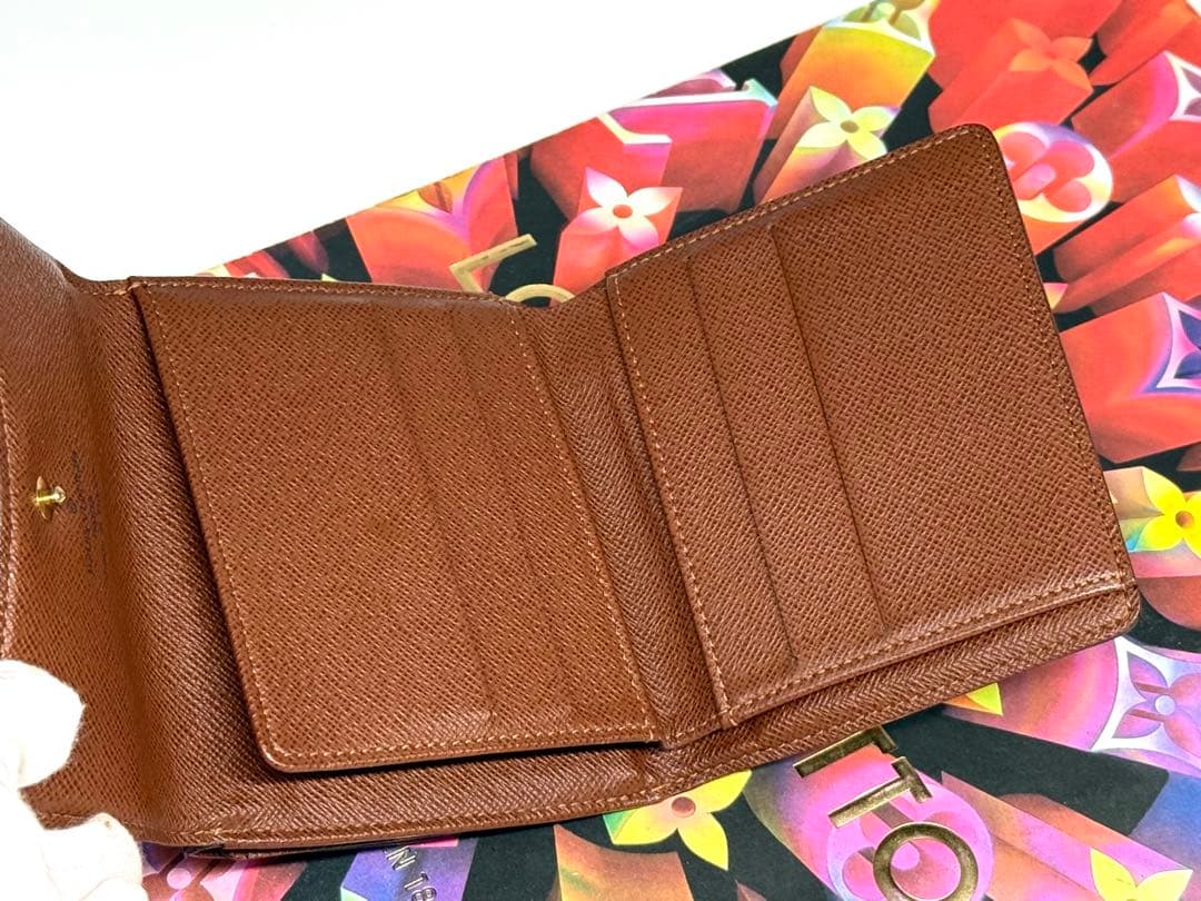 ルイヴィトン　ポルトフォイユ・エリーズ　ダブルホック　コンパクト財布