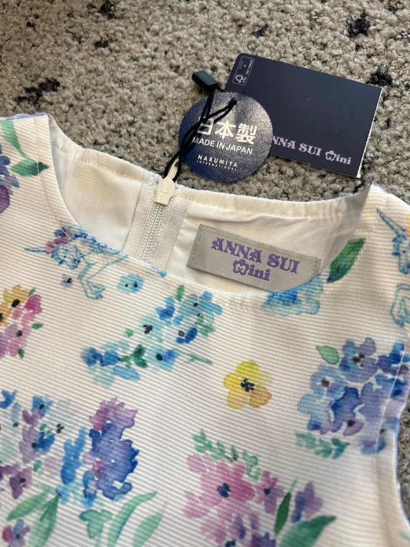 ANNA SUI Mini ワンピース ユニコーン花柄プリント