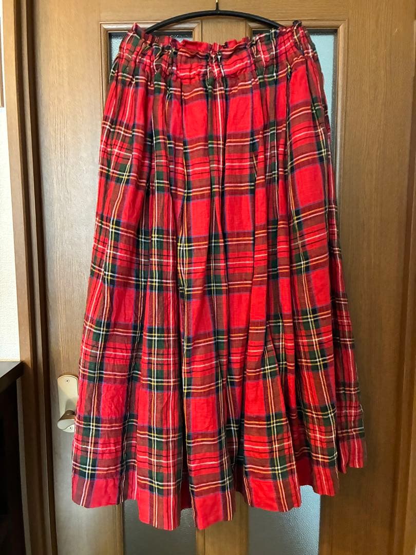 イチアンティークス　リネン　タータンチェックスカート