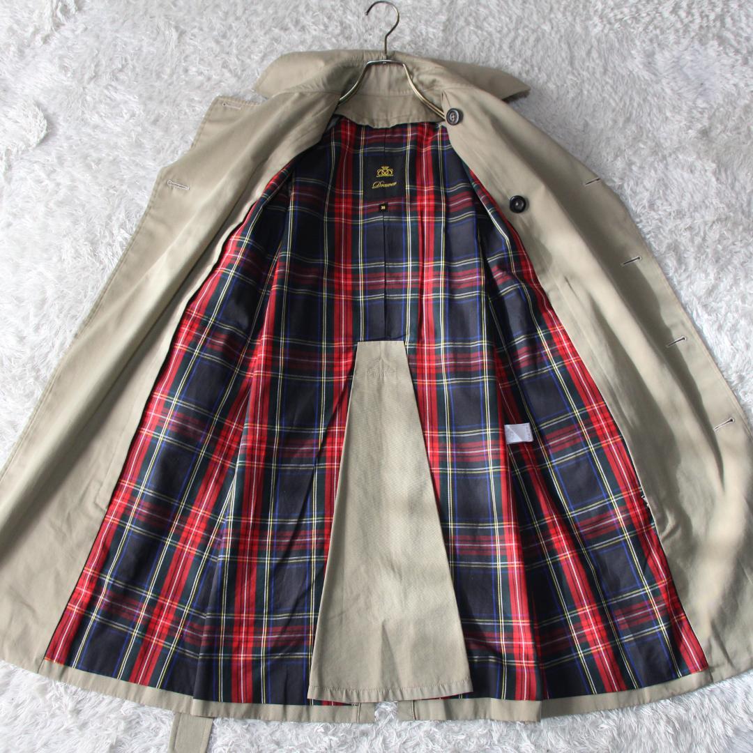 美品　ドゥロワー トレンチコート 2wayウールライナー付 チェック 36　S