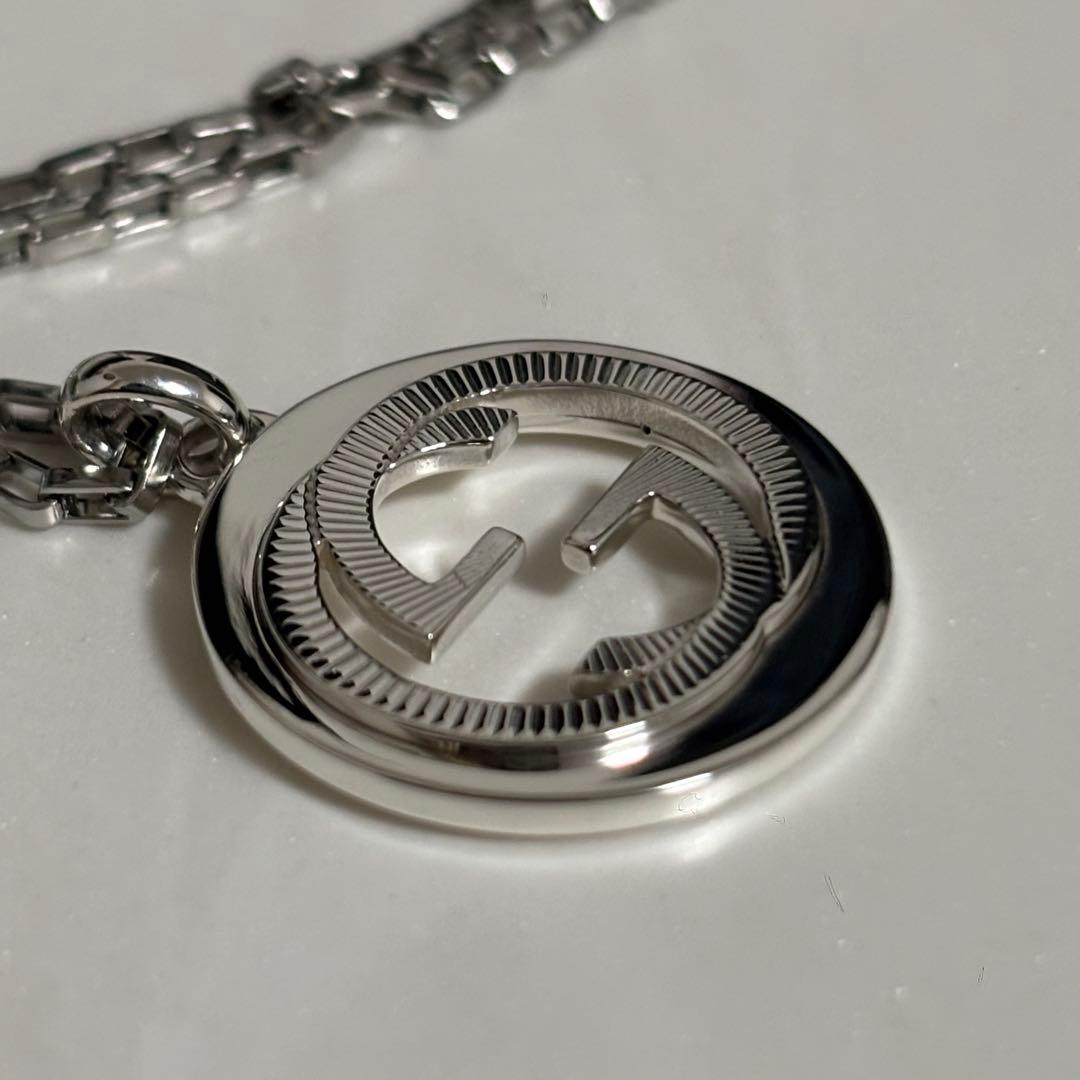 GUCCI 新品同様品　ギョーシェ　インターロッキングネックレス　925シルバー