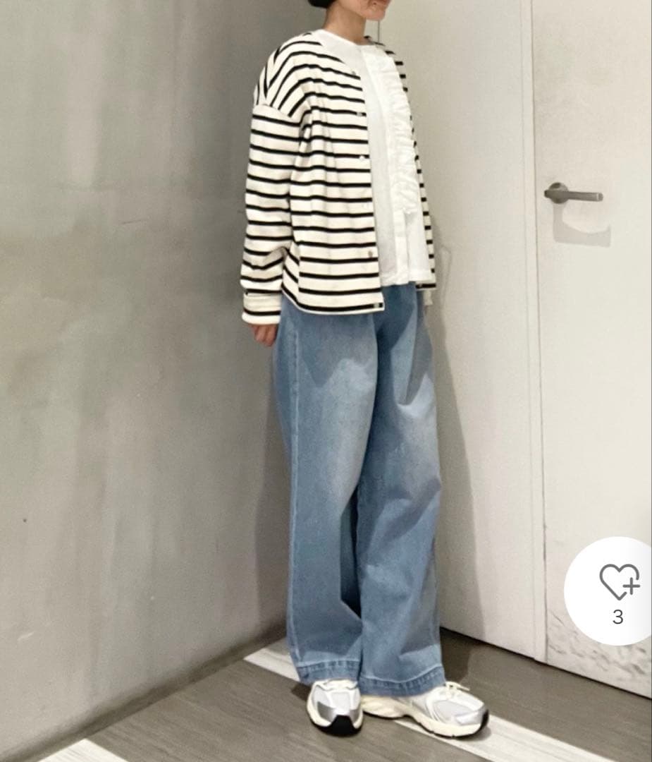 かぐれ　新品　今季　フェードデニムイージーパンツ　ジーンズ　2026春夏