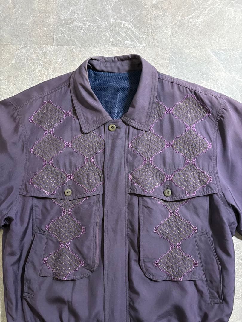ジャケット・アウター 90s Vintage silk zip up jacket archive