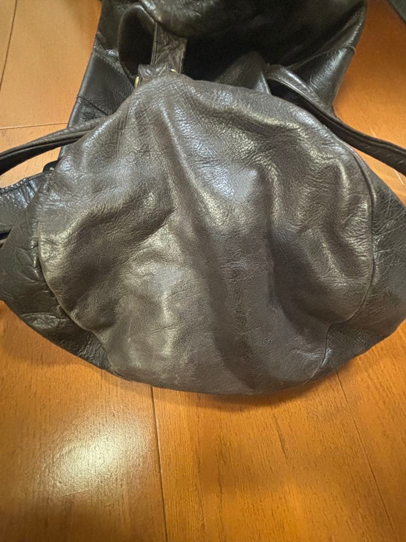 jas.mbダークブラウン レザー ボストンバッグ