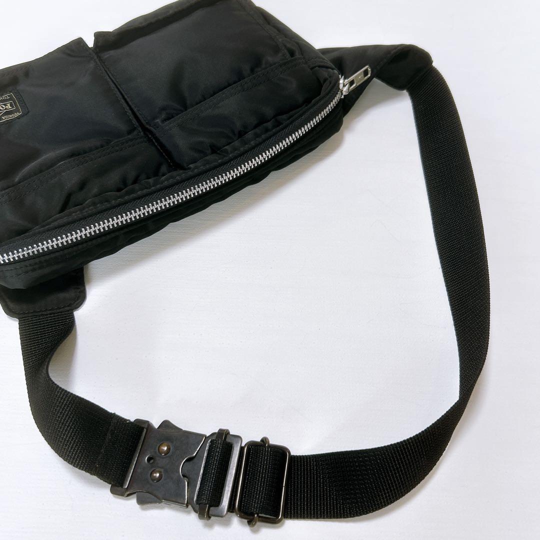 美品✨ポーター PORTER タンカー ウエストバッグ バックル ブラック