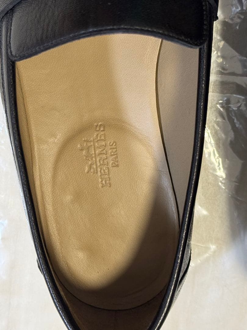 HERMES エルメス モカシン パリ 黒 ブラック ローファー サイズ42