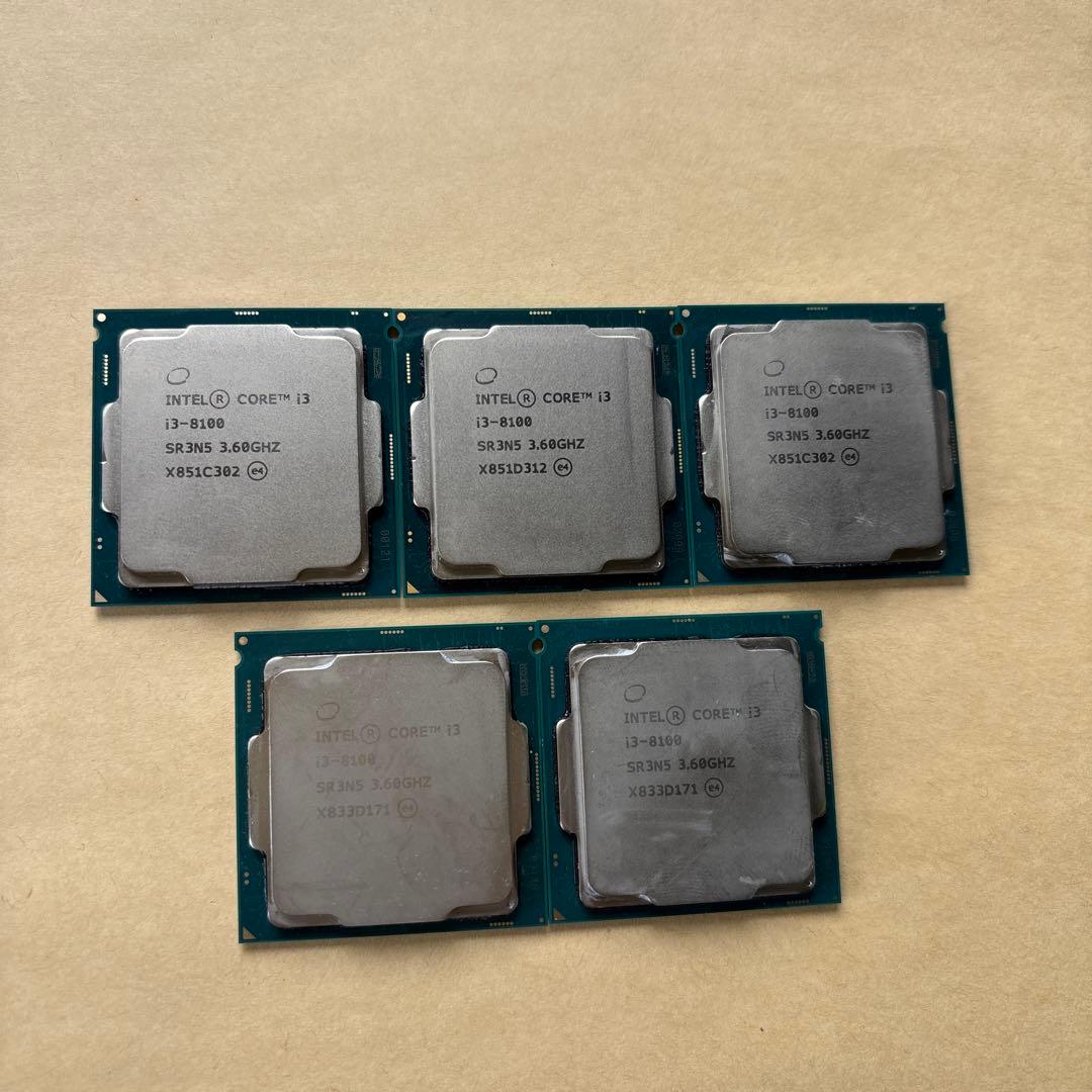 Intel Core i3-8100 CPU (5枚セット)