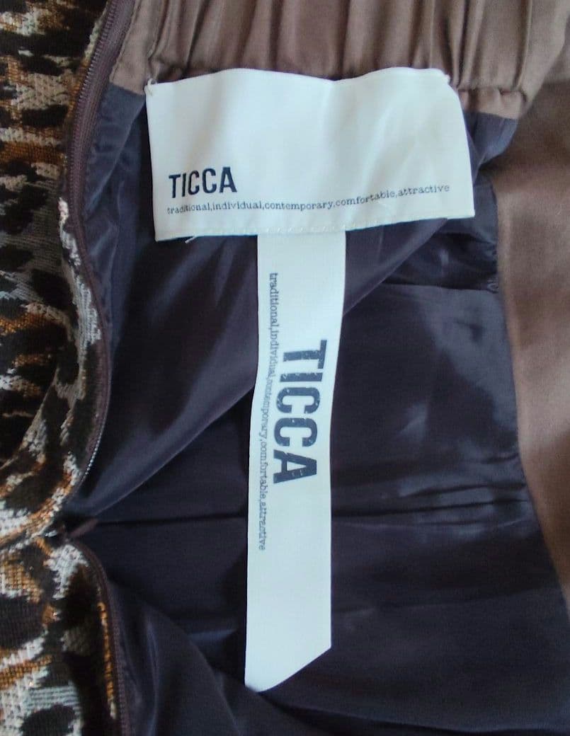 TICCA ティッカ レオパード タイト ロング スカート 2 スリット