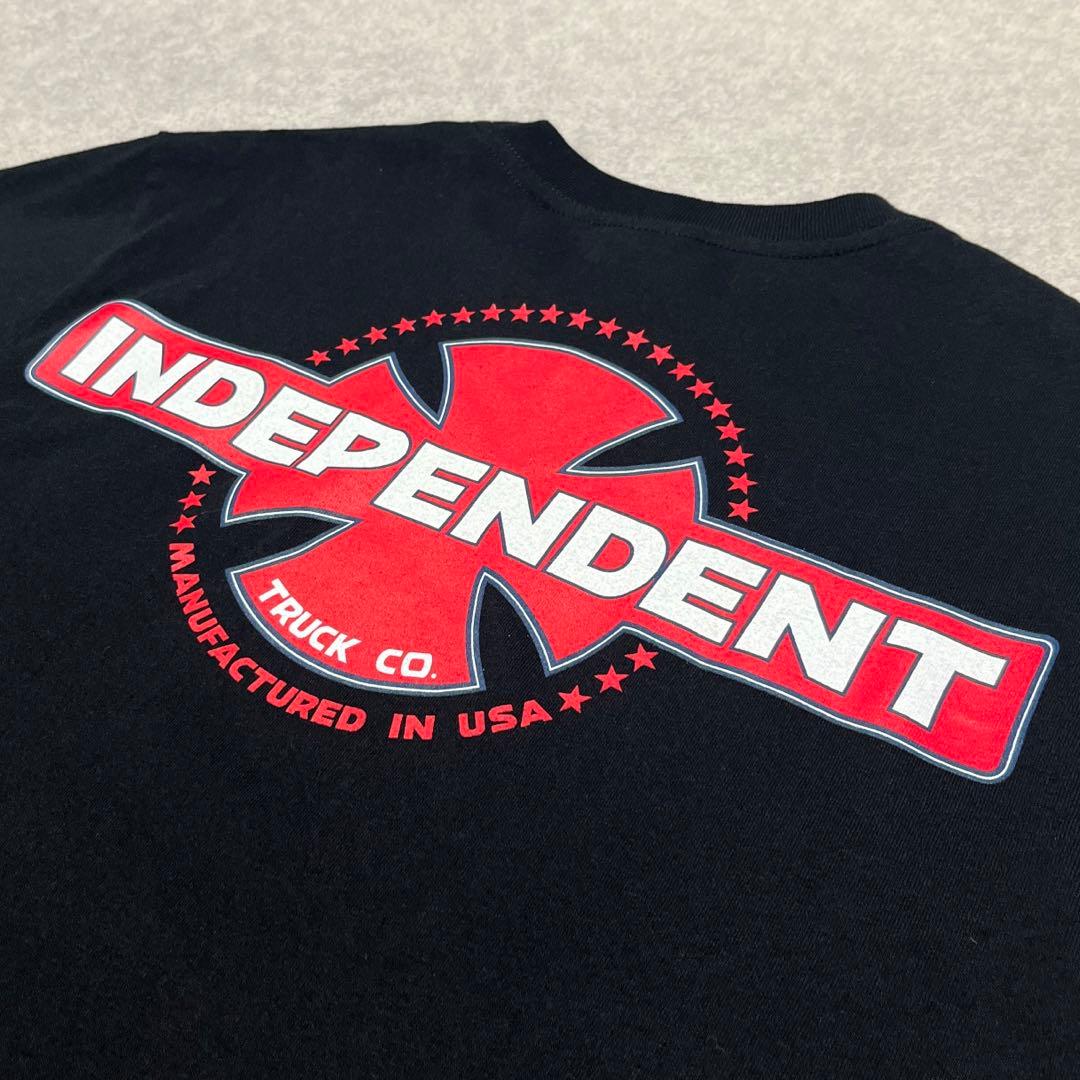 パ*チ様 00s程 USA製 INDEPENDENT アイアンクロス Tシャツ
