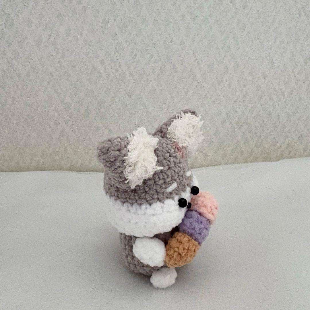 福袋 あみぐるみ.ポーチ.お空を飛びたいな（白ねこ） 編み物 ハンドメイド