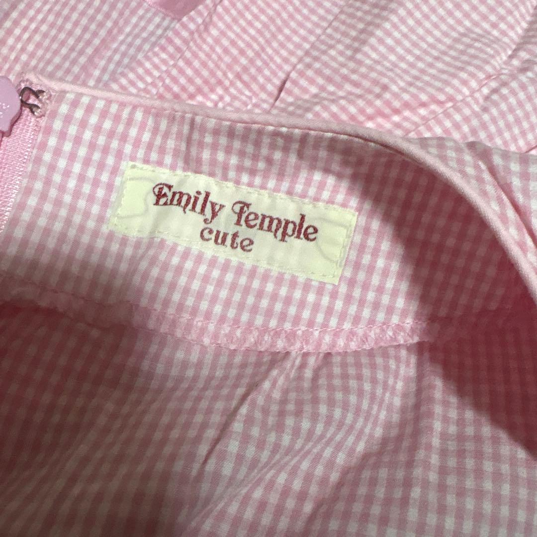 Emily temple cuteピンクチェックワンピース+バッグ+ネックレス