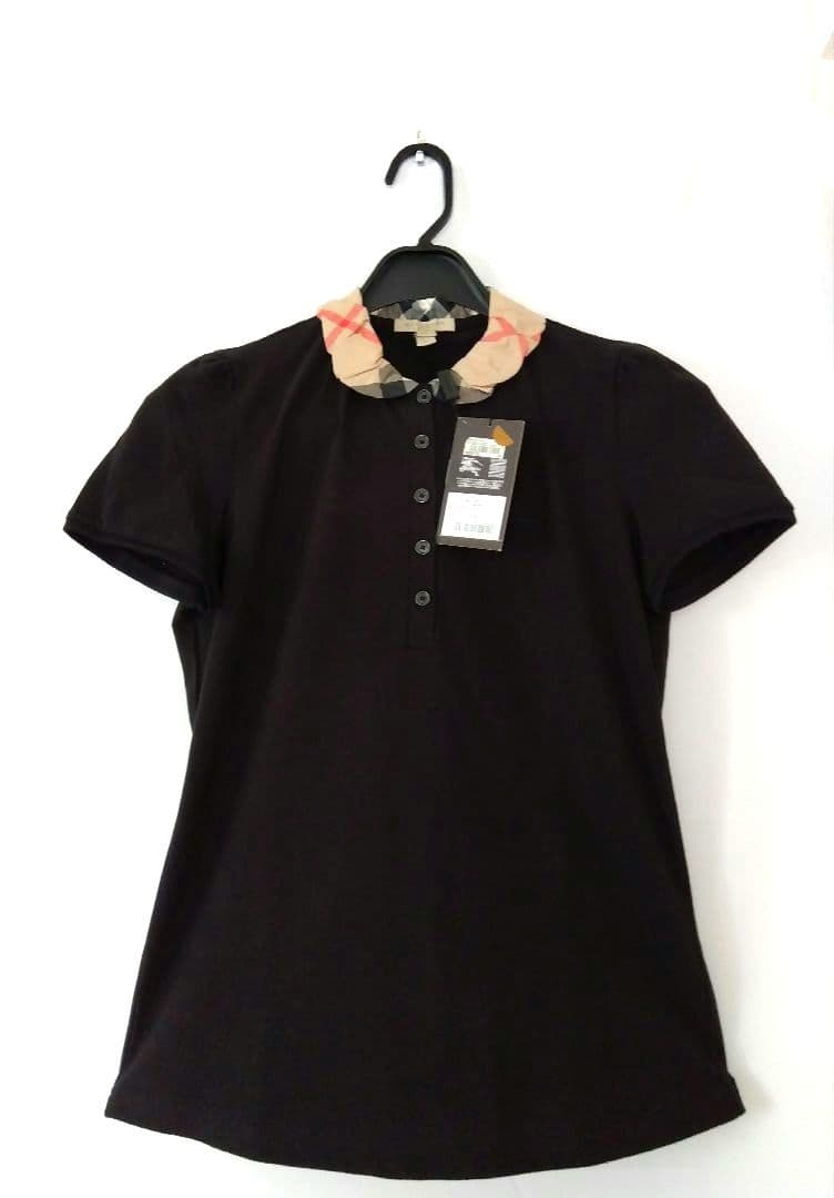 【新品・タグ付き】Burberry バーバリーブラック半袖ポロシャツ　M サイズ