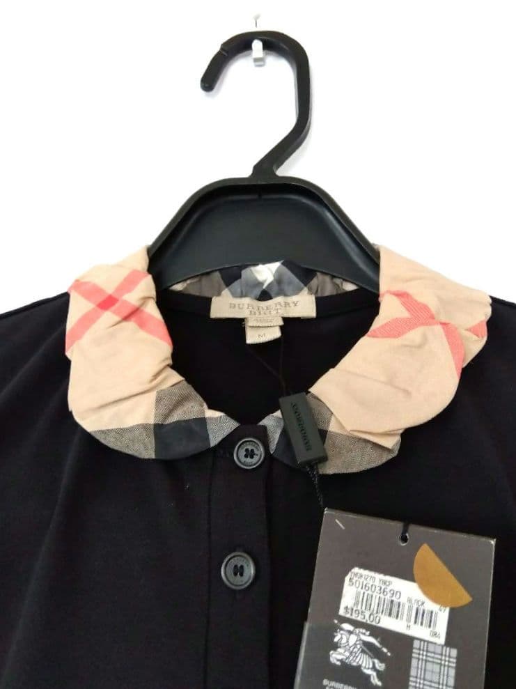 【新品・タグ付き】Burberry バーバリーブラック半袖ポロシャツ　M サイズ