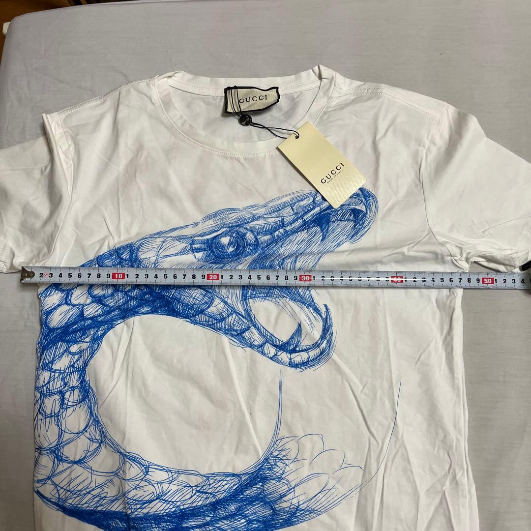 GUCCI 蛇イラスト Tシャツ ホワイト