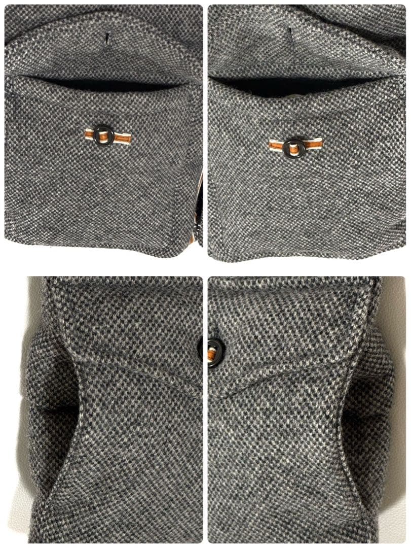 【美品】 BEAMS ウール×ダウン ベスト コーデュロイ切替 グレー M
