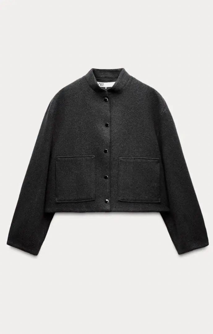 ZARA ショート丈パッチポケット ボンバージャケット