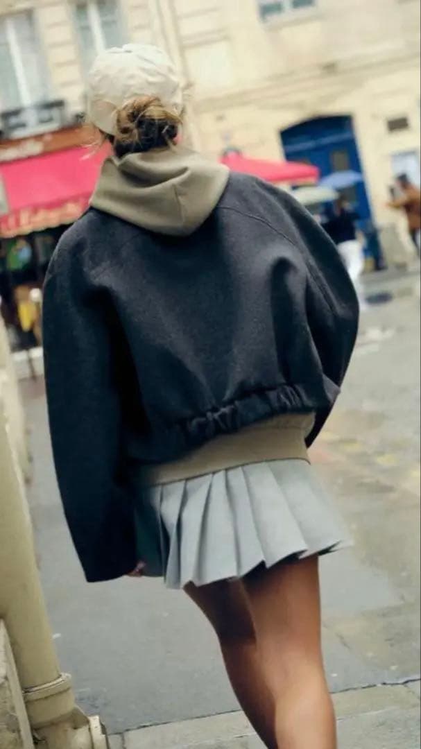 ZARA ショート丈パッチポケット ボンバージャケット