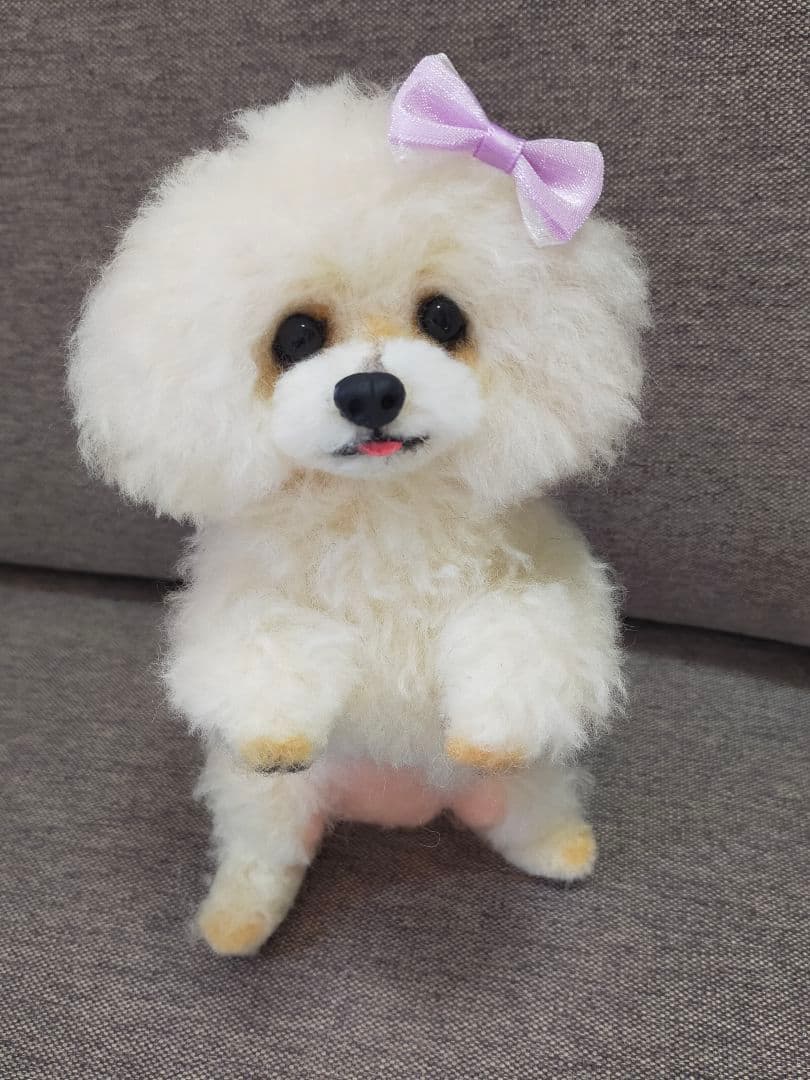 お値下げ。送料込み。トイプーちゃん。おねだり立ちポーズ。自立直立。舌チロ♡