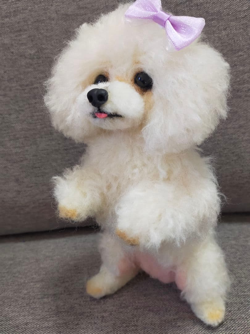 お値下げ。送料込み。トイプーちゃん。おねだり立ちポーズ。自立直立。舌チロ♡