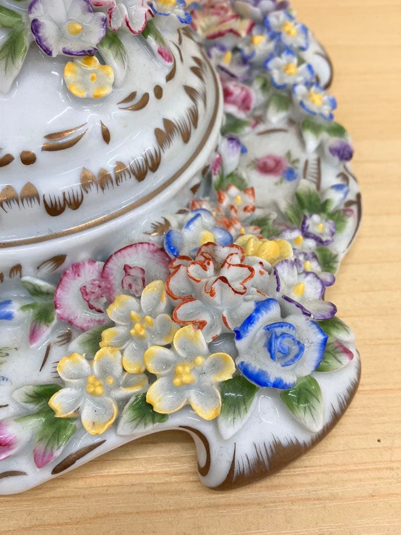 薔薇　アンティーク　porcelain 陶器　ポプリポット　ボンボニエ