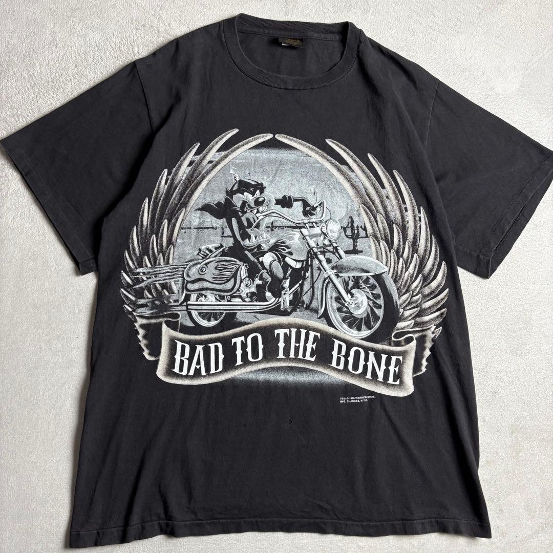 90s USA製 ルーニーテューンズ　タズマニアンデビル　バイク　tシャツ