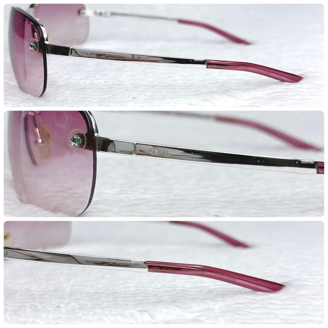 小物 Christian Dior Pink Rimless Sunglasses