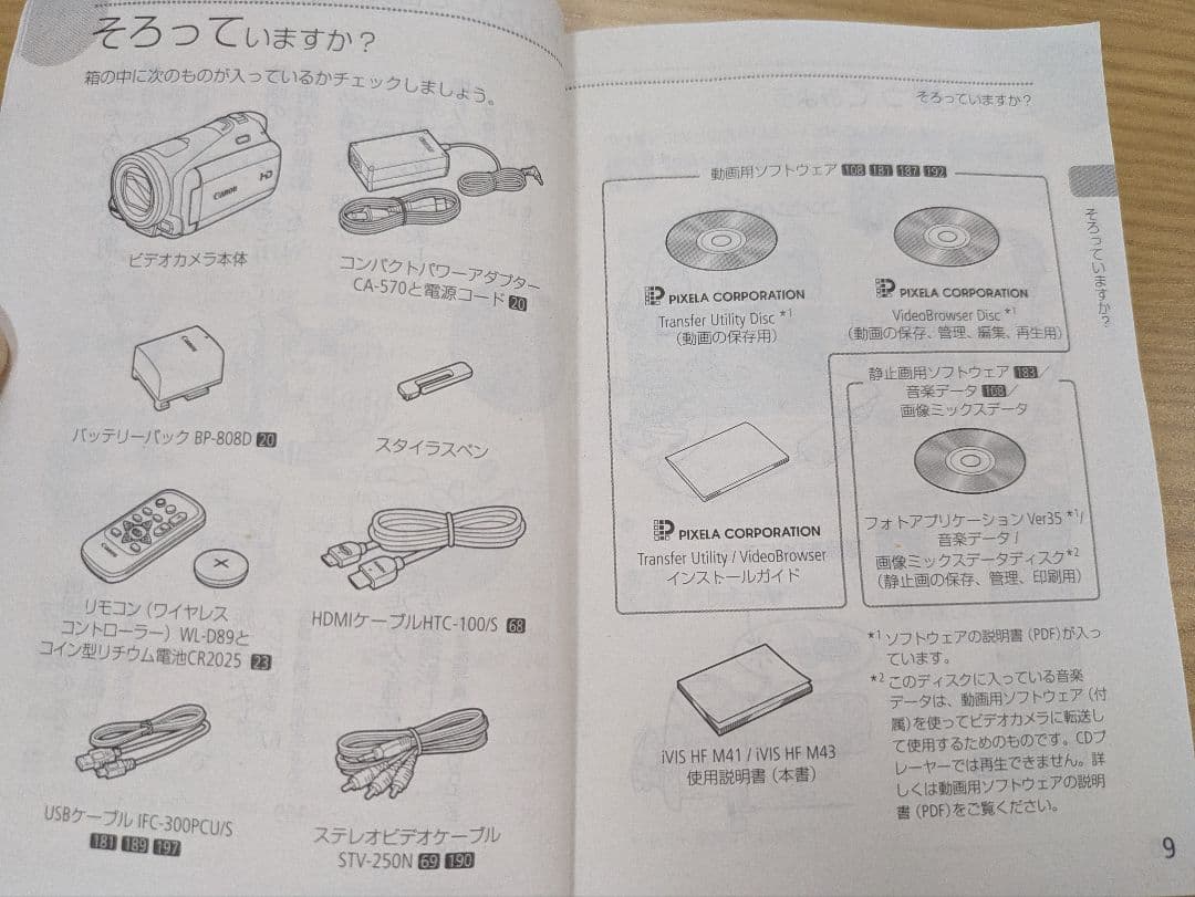 Canon ビデオカメラ本体＆説明書＆ケーブル