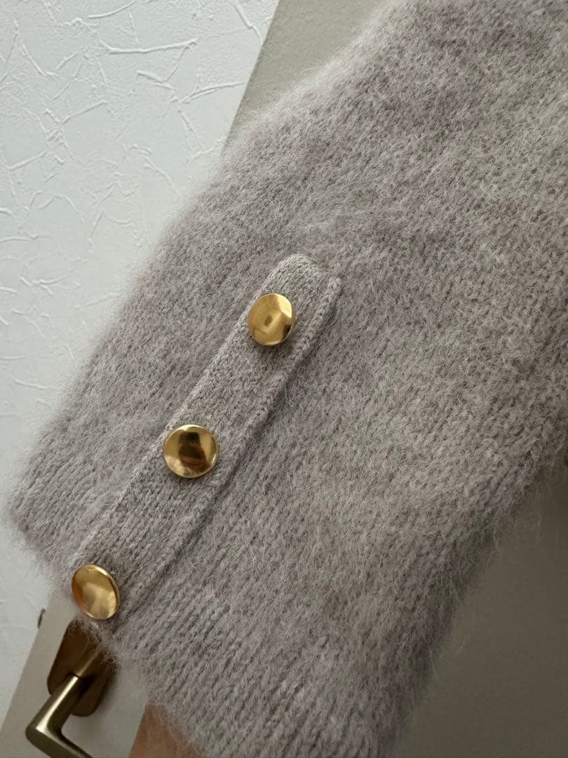 green label relaxing グレージュ　カーディガン　カシミヤ