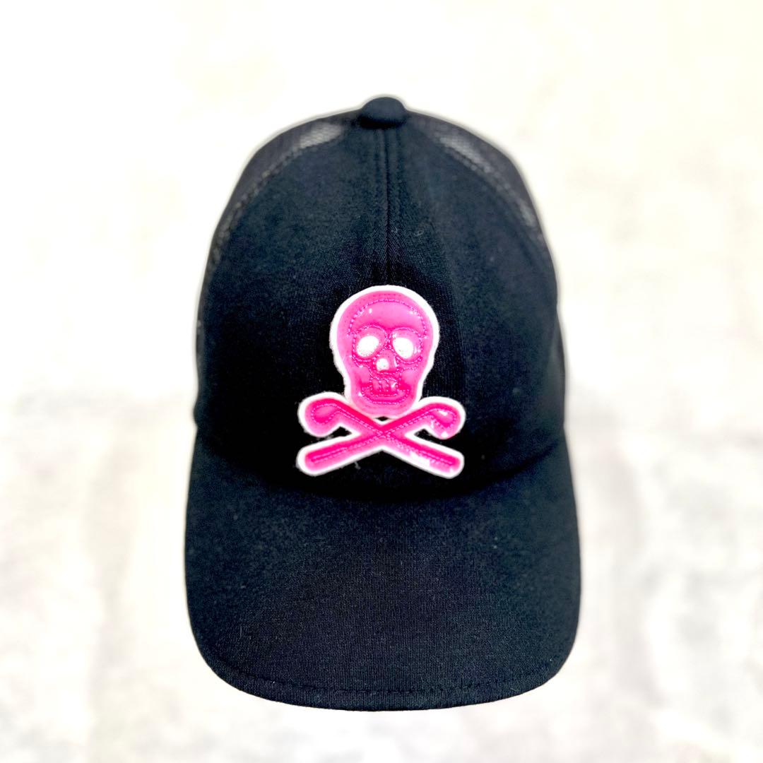 【MARK&LONA】SKULL MESH CAP BK/PINK M
