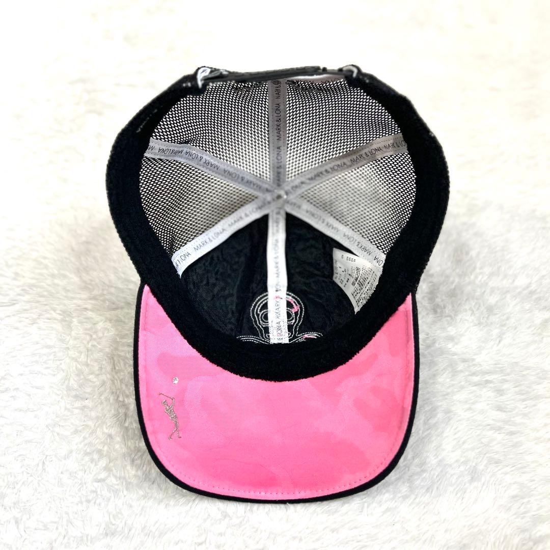 【MARK&LONA】SKULL MESH CAP BK/PINK M