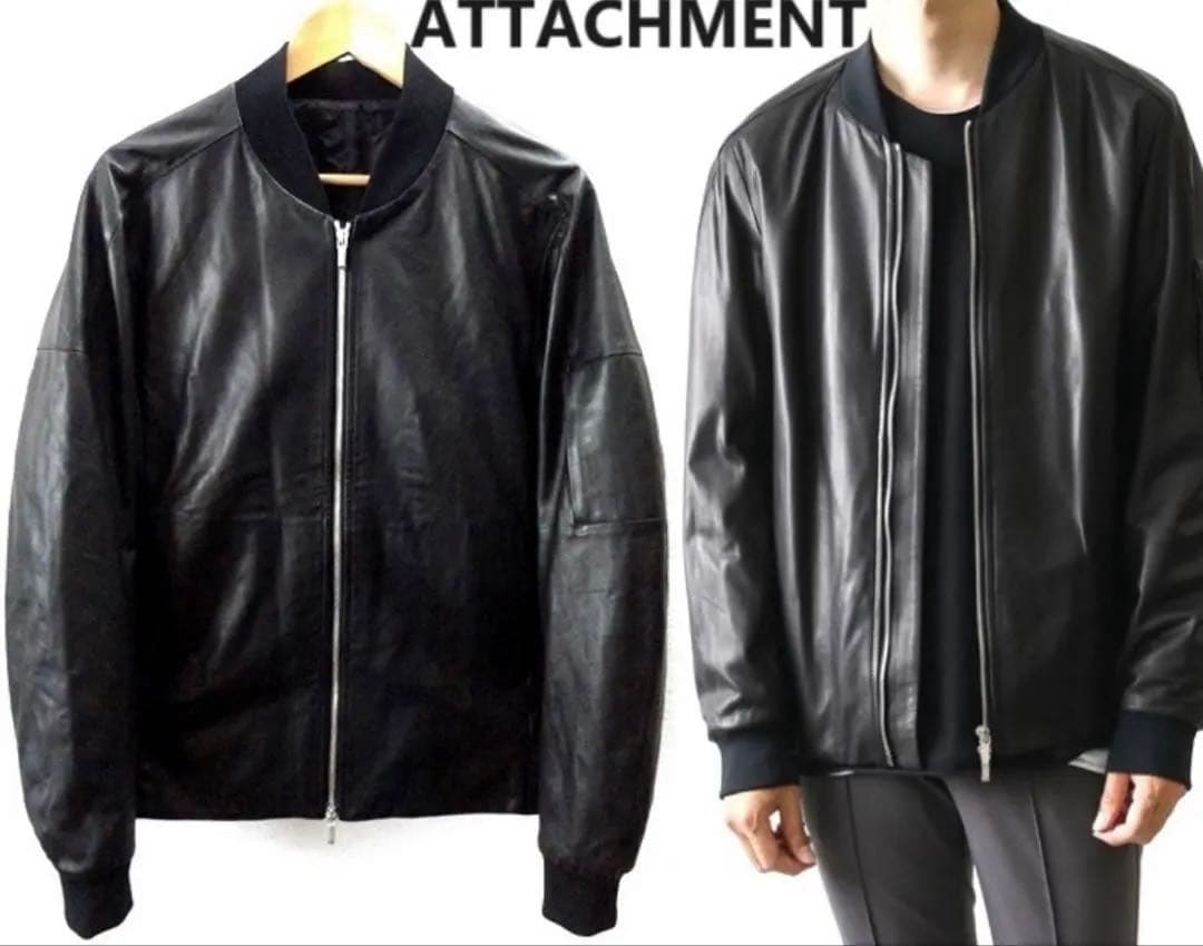 ジャケット・アウター ATTACHMENT LAMB LEATHER MA-1 AB12-225