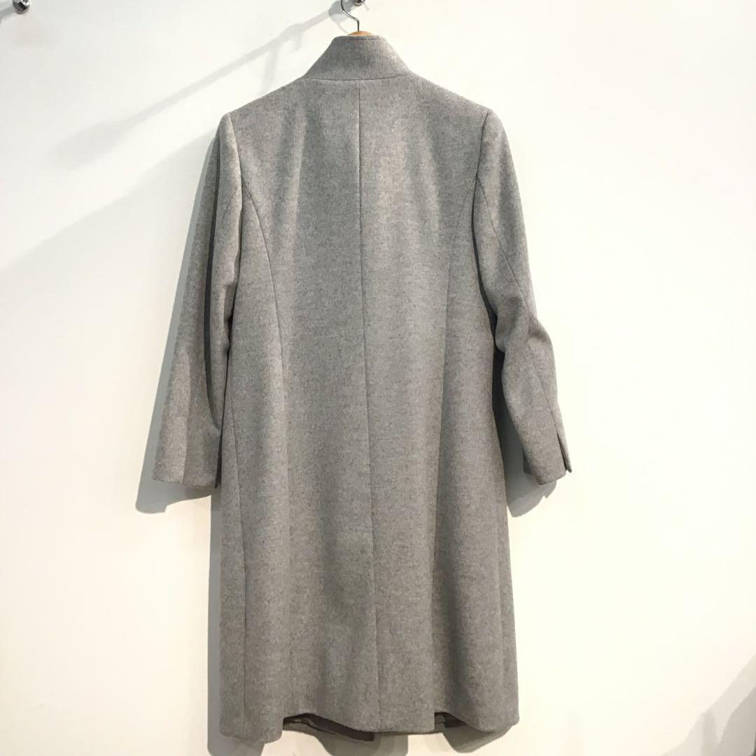 美品⭐️23区＊ウールカシミヤビーバー スタンドカラー コート　ライトグレー　32