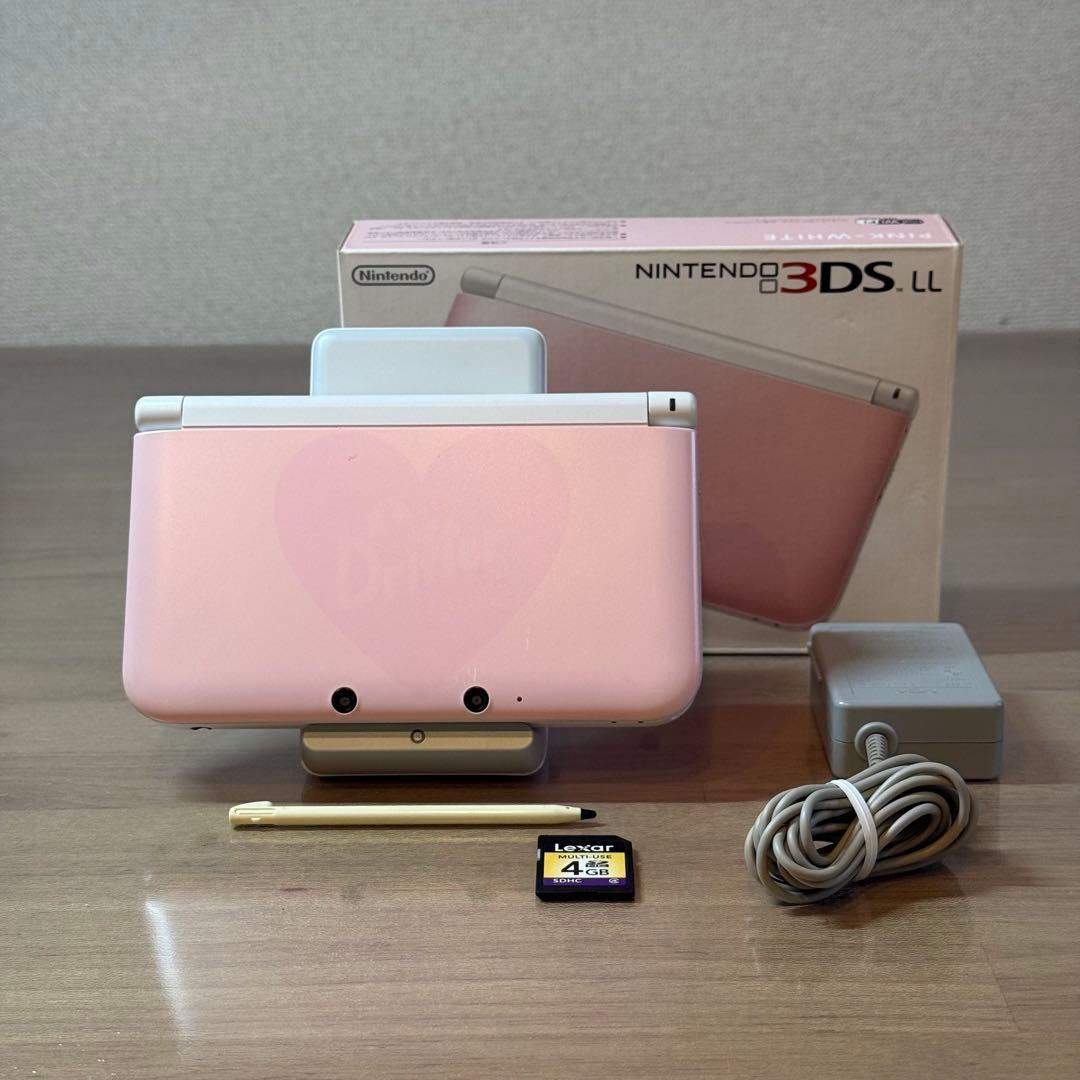 4-215 ニンテンドー3DS LL ピンク×ホワイト 箱付き