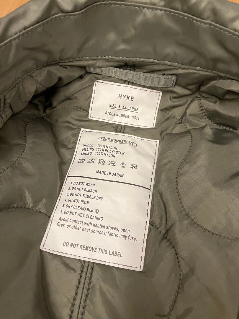 z*1様 HYKE TYPE CWU-45/P JACKET OLIVE サイズ