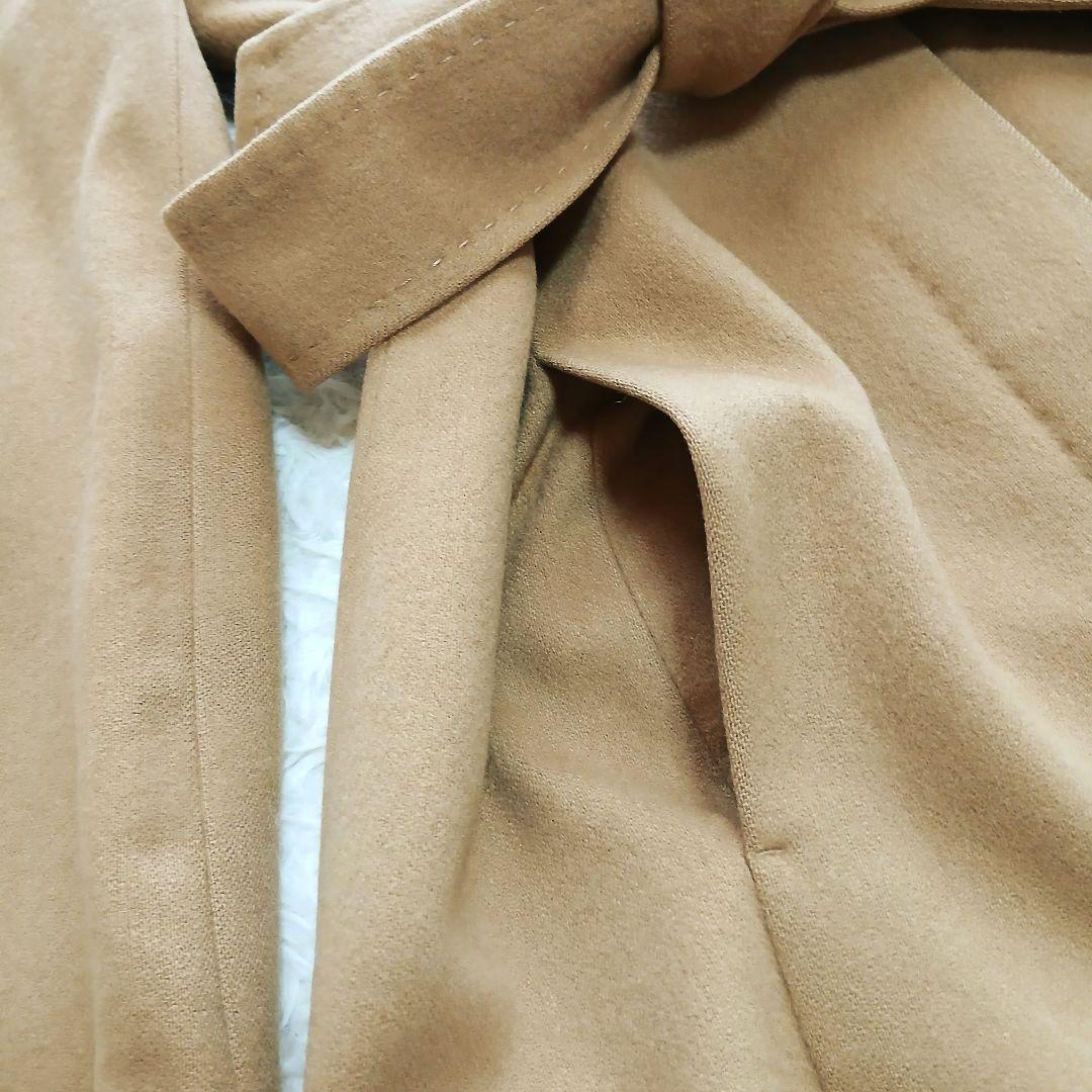 【ANAYI】カシミヤ　100％　比翼　ベルト付き　ロングコート　ベージュ