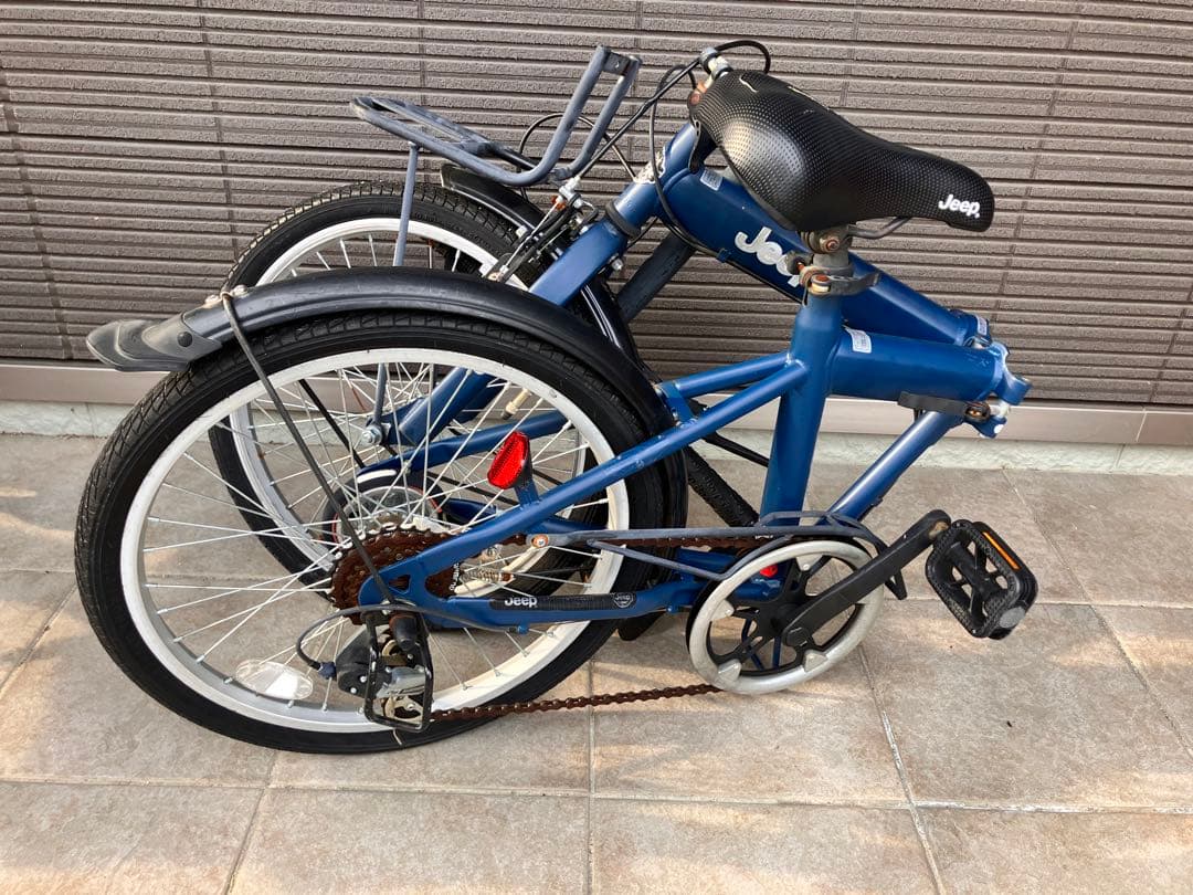 ⭐︎N⭐︎Jeep 折りたたみ自転車 青 愛知県豊川市 後ろタイヤゴム劣化