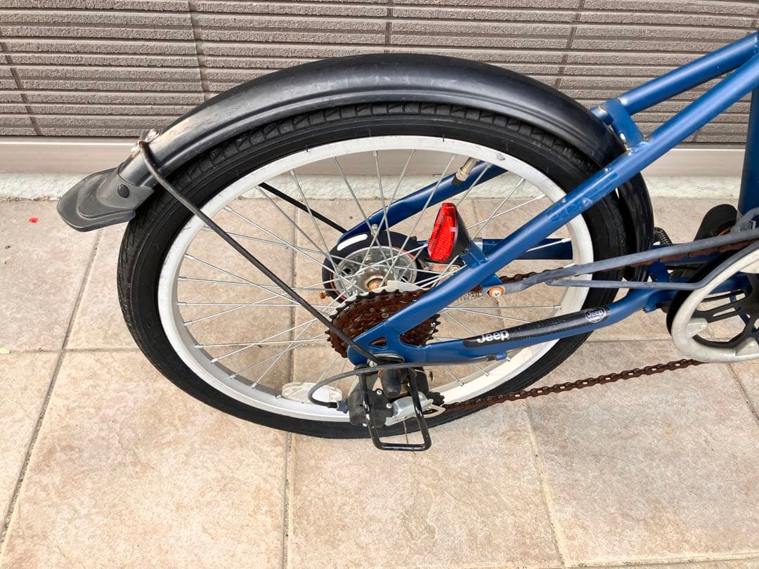⭐︎N⭐︎Jeep 折りたたみ自転車 青 愛知県豊川市 後ろタイヤゴム劣化