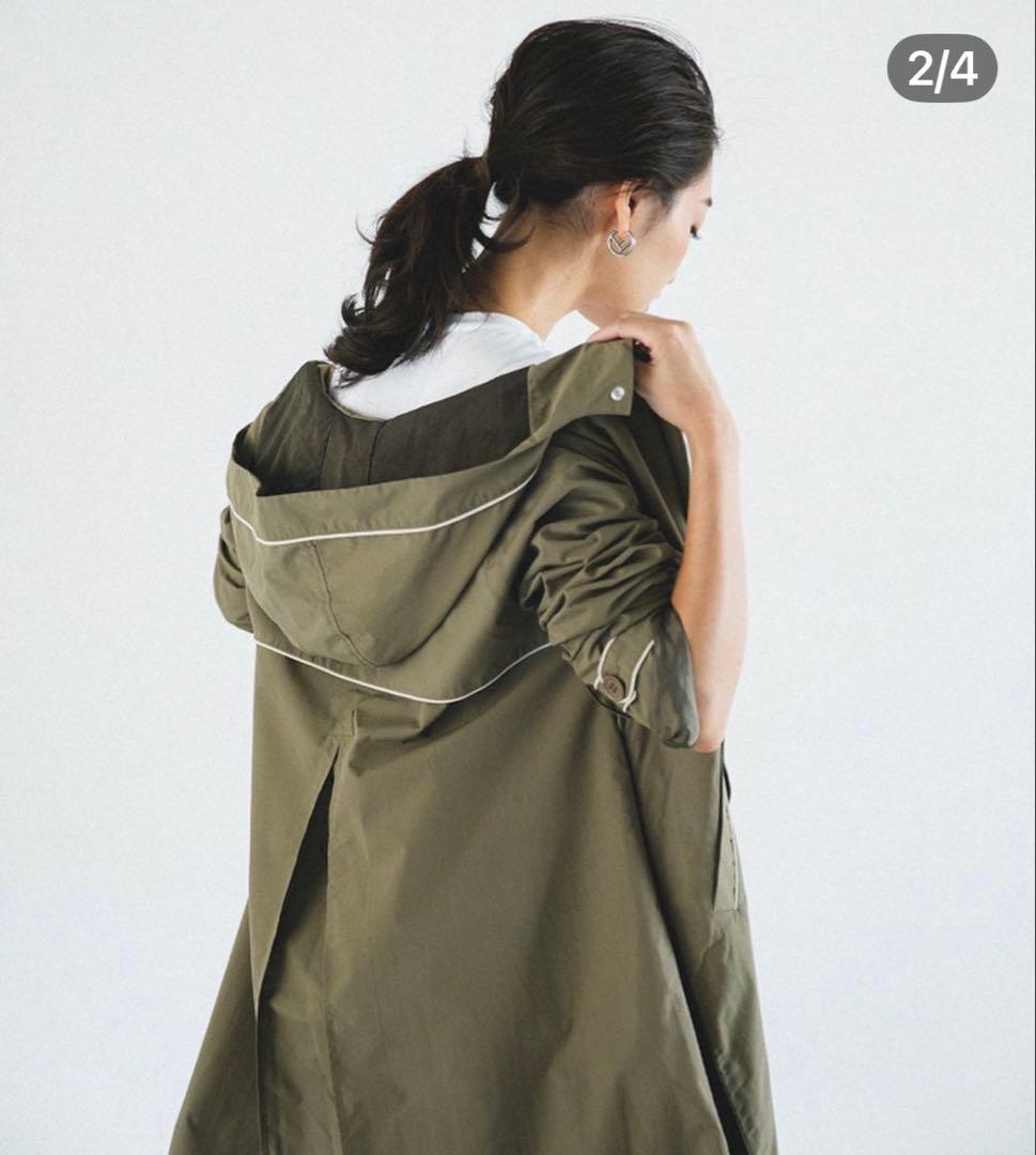 regleam リグリーム　金子麻貴　　バイカラーAラインコート　カーキ