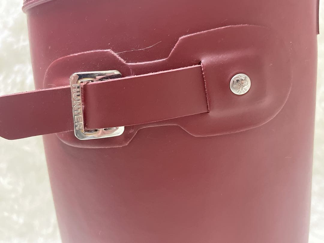 HUNTERハンターレインブーツサイドジップレッド23.5cm