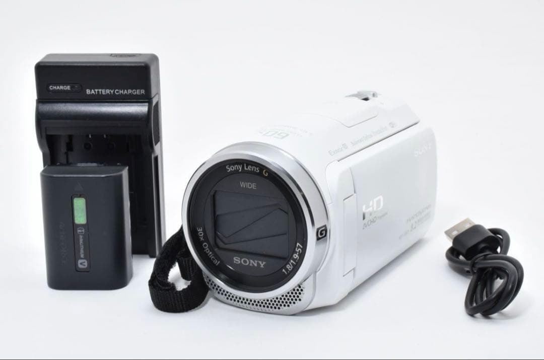 SONY HDR-CX675 ホワイト ハンディカム フルHD ビデオカメラ