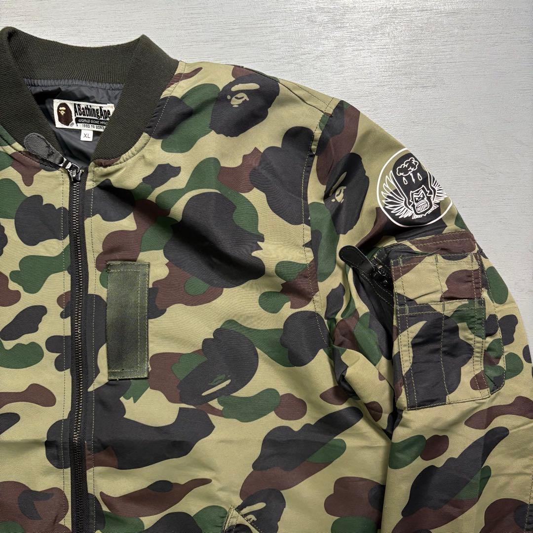 A BATHING APE ブルゾン　ナイロンジャケット　MA-1 迷彩　カモ